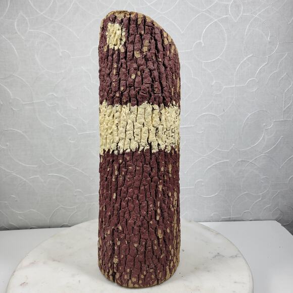 Vtg Folk Art Hand Painted Tree Bark Santa Claus 16” Rustic Christmas Cabin Decor - Picture 6 of 13